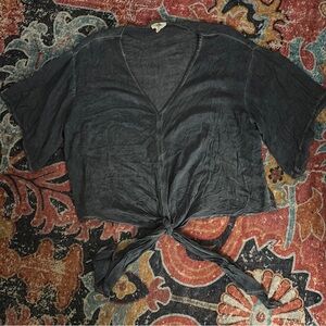 Entro Tie Knot Front Cropped Top